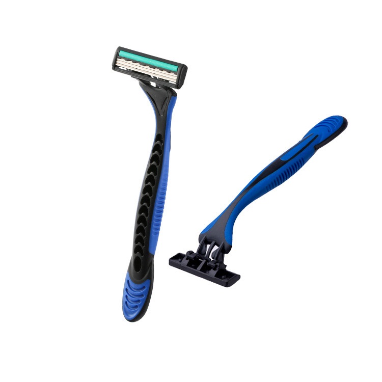 Rubber-3035 triple blade disposable razor 